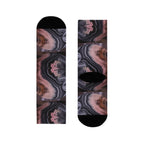 Marbled Agate Crew Socks — Pink & Gray Abstract Sublimation Design