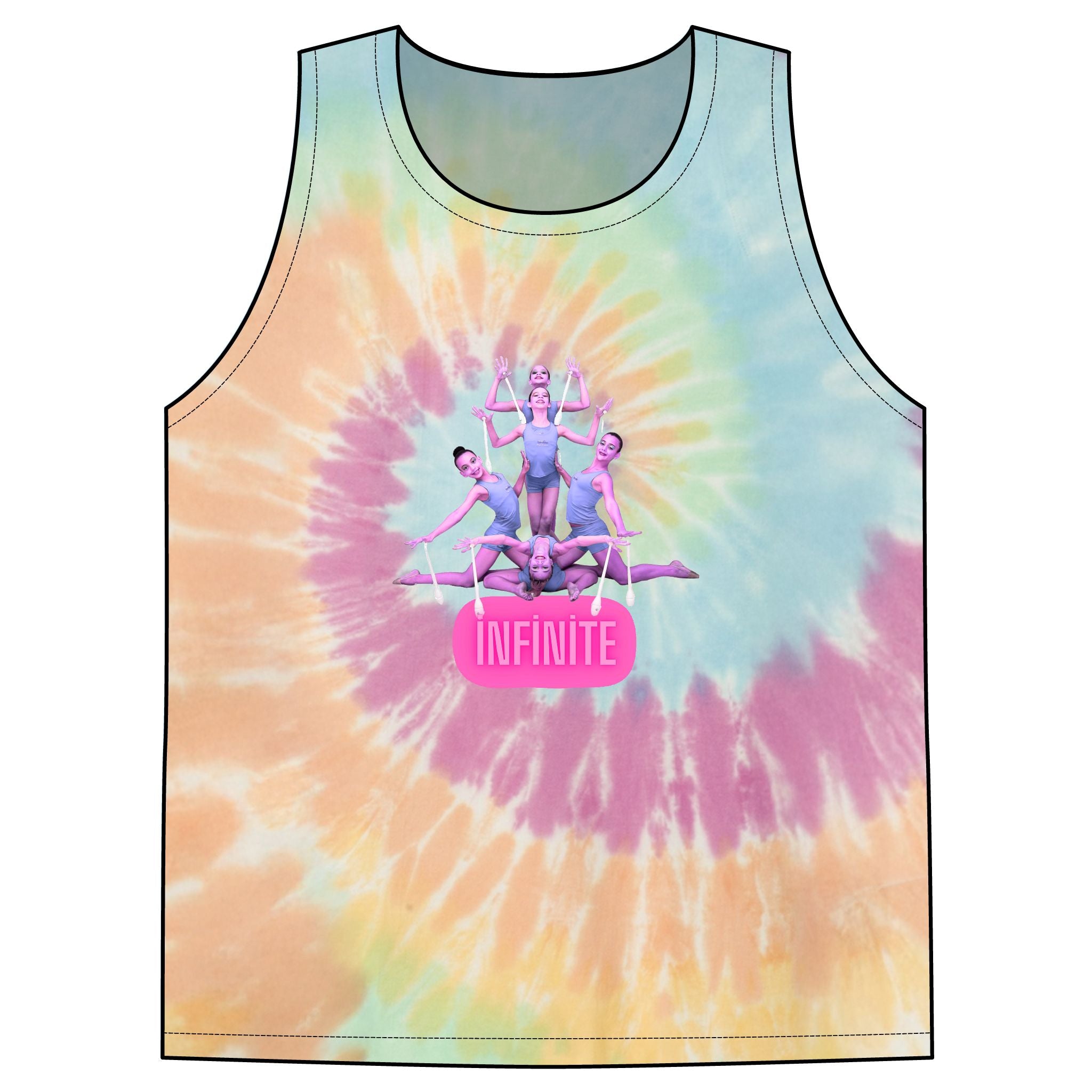Dancer Girls Tie-Dye Tank Top — Dance Team & Ballet Practice Crop