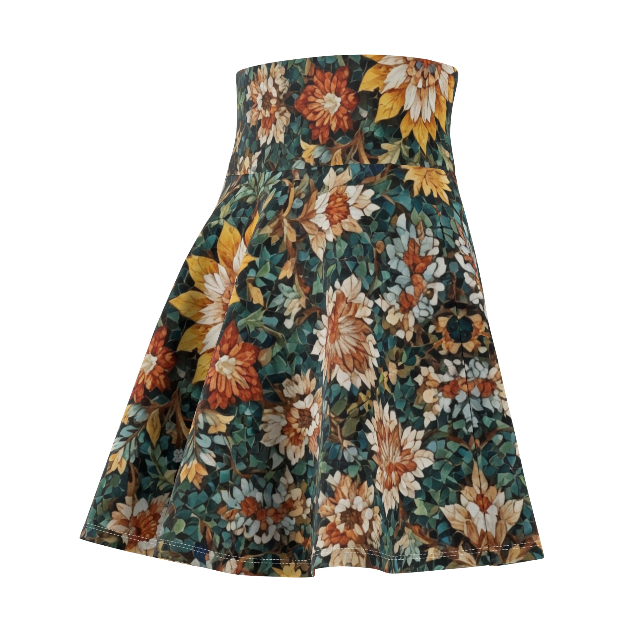 Floral Sunburst Skater Skirt — Vintage Botanical Print