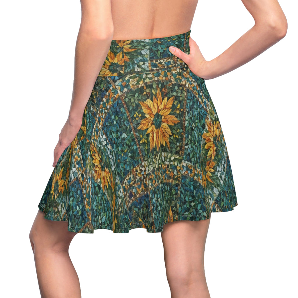 A flowing, rippling skater skirt form that ripples and opens while in motion.