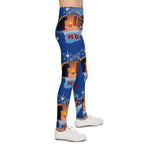 Christmas Nativity Youth Leggings – 'Now' Blue Nativity Print AOP