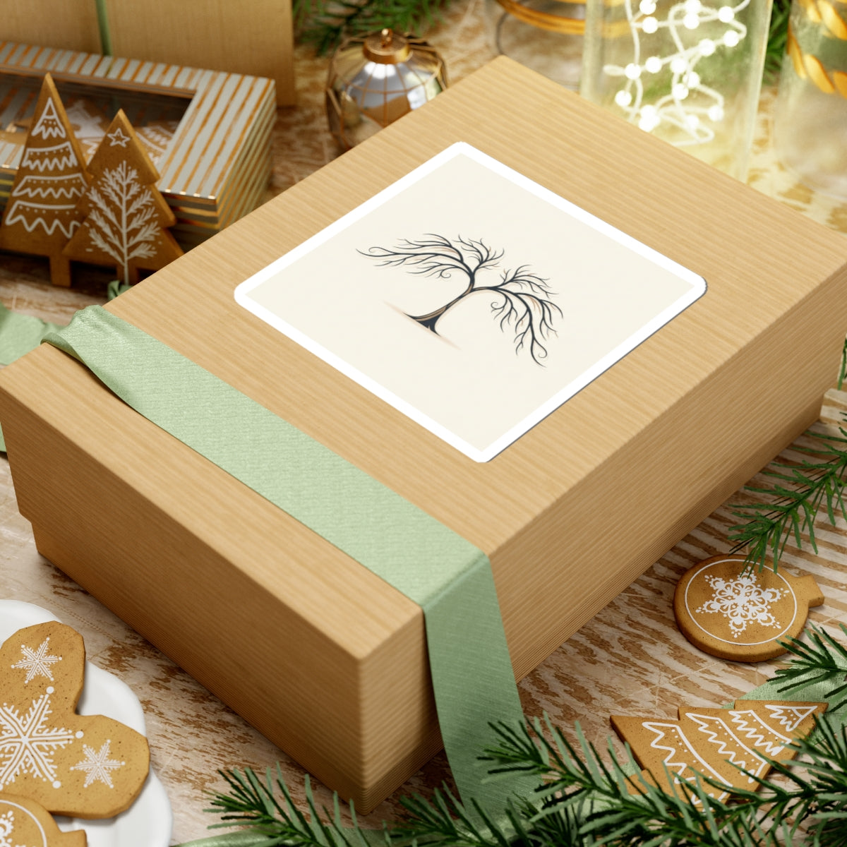 Minimal Tree Sticker | Nature Vibes Decal, Forest Symbols