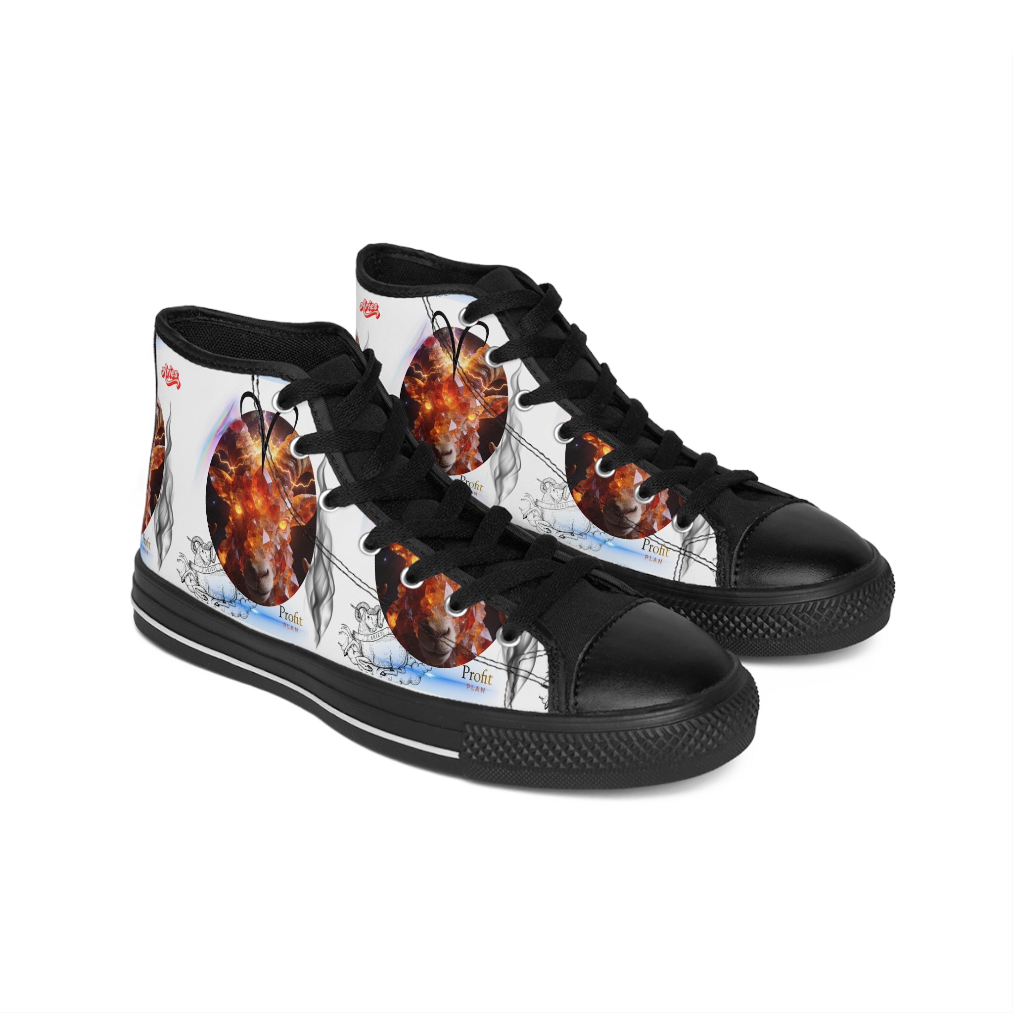 Women's Classic Sneakers — Cosmic Fox Art High-Top Sneakers (Galaxy Fox Design)