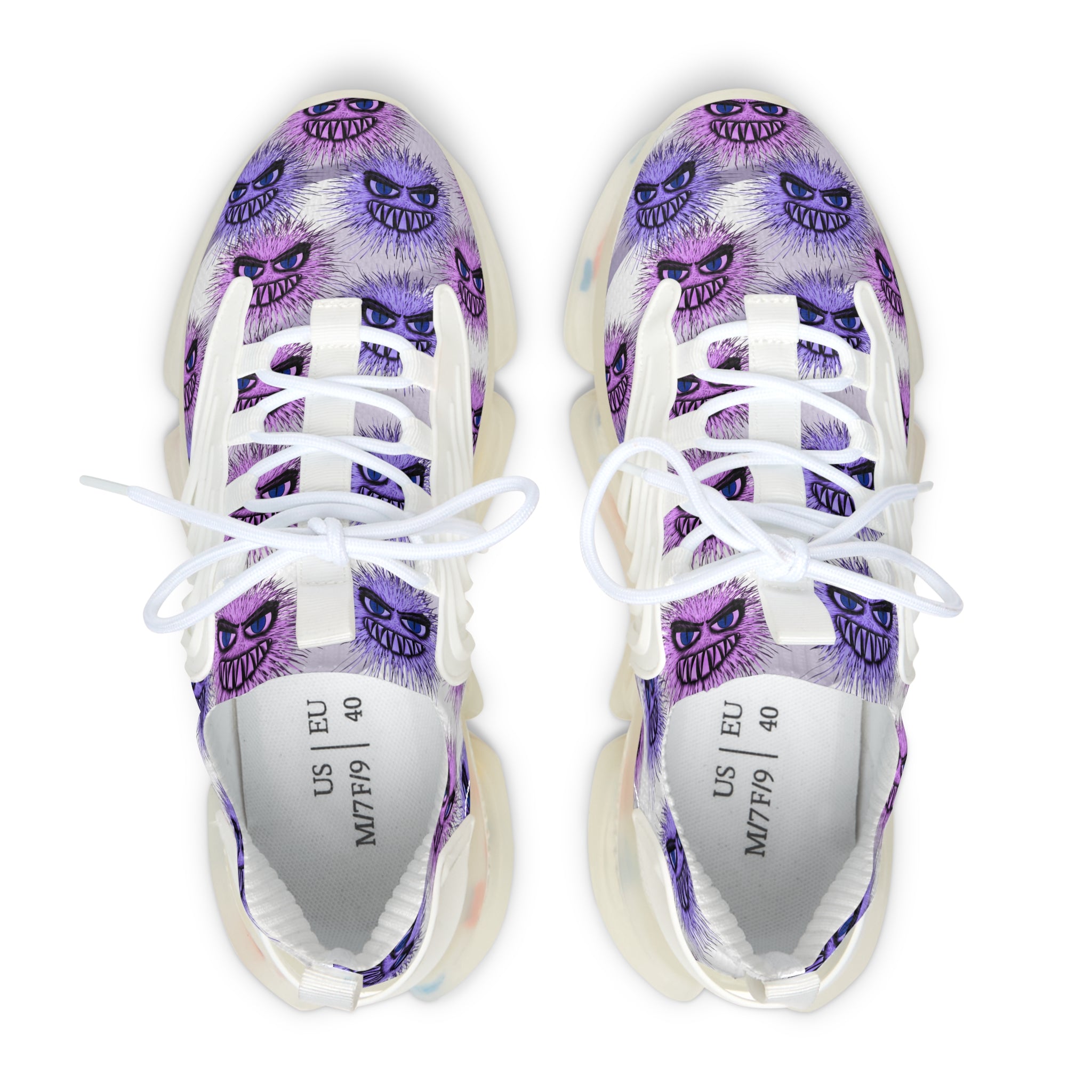 Purple Cheshire Cat Mesh Sneakers — Women's Novelty Athletic Shoes