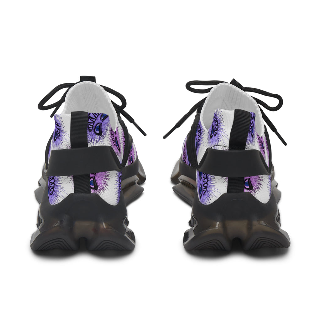 Purple Cheshire Cat Mesh Sneakers — Women's Novelty Athletic Shoes