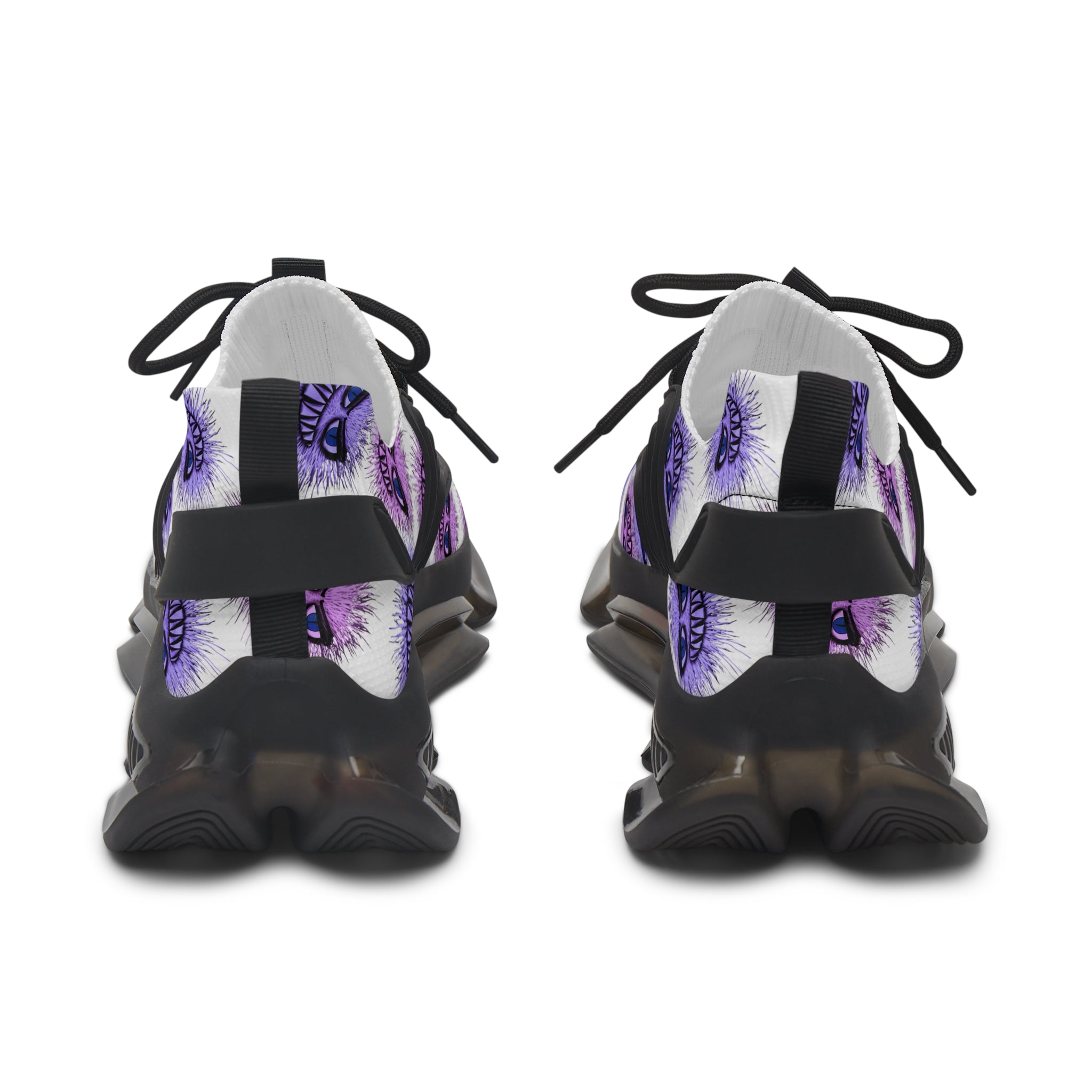 Purple Cheshire Cat Mesh Sneakers — Women's Novelty Athletic Shoes