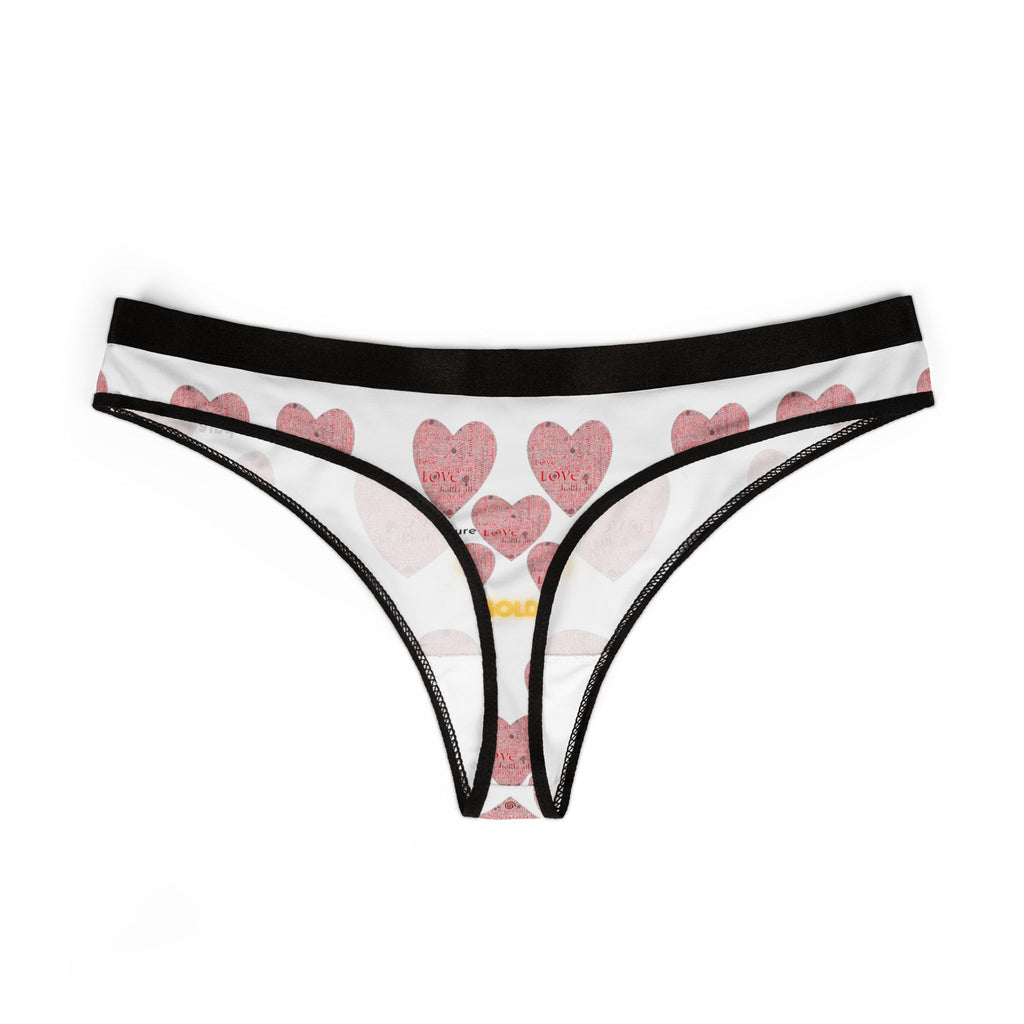 Heart Pattern Women’s Thong — “This Is Pure Gold” Valentine Lingerie