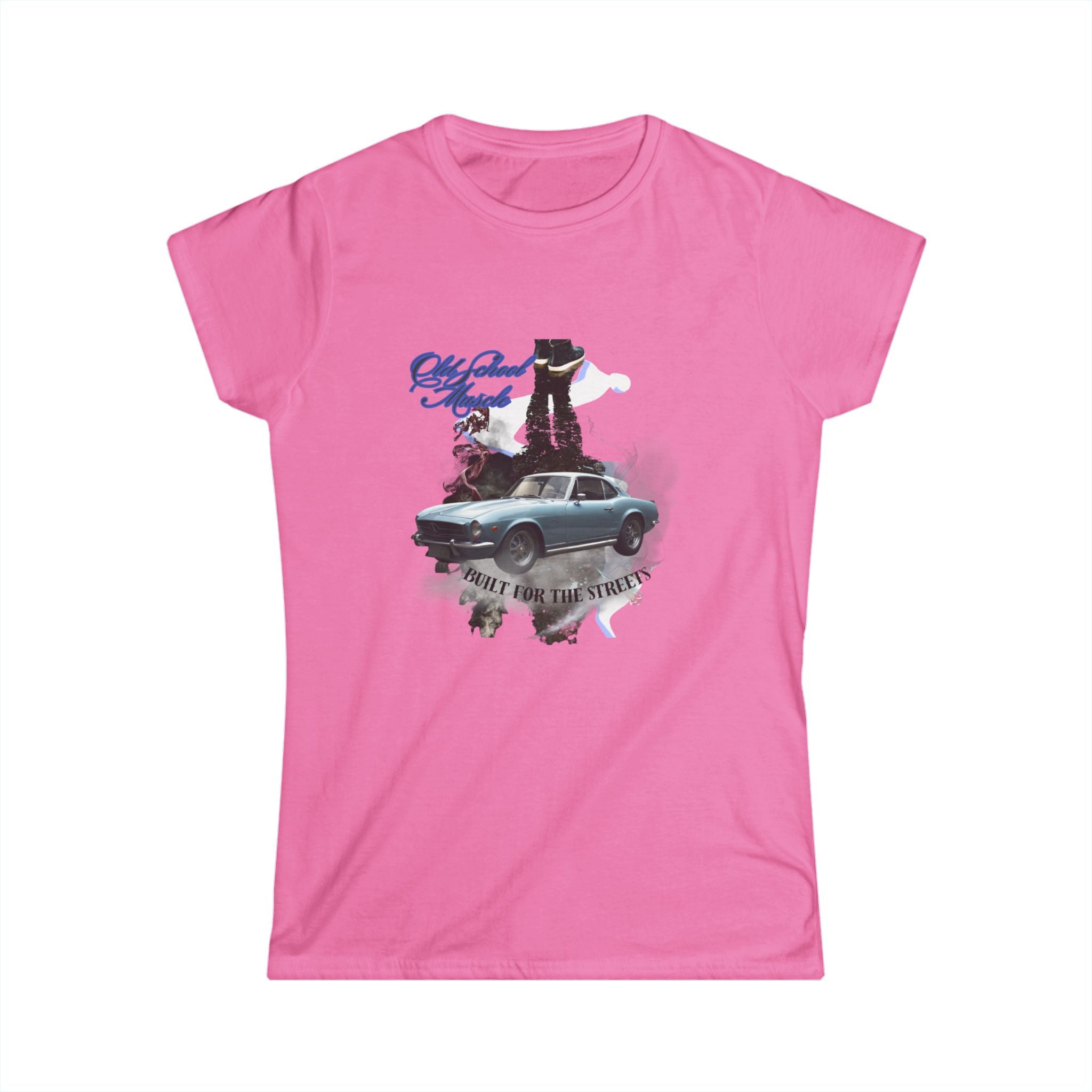 Classic Muscle Car Graphic Tee — “Drive Free, Live Loud” Women’s T-Shirt