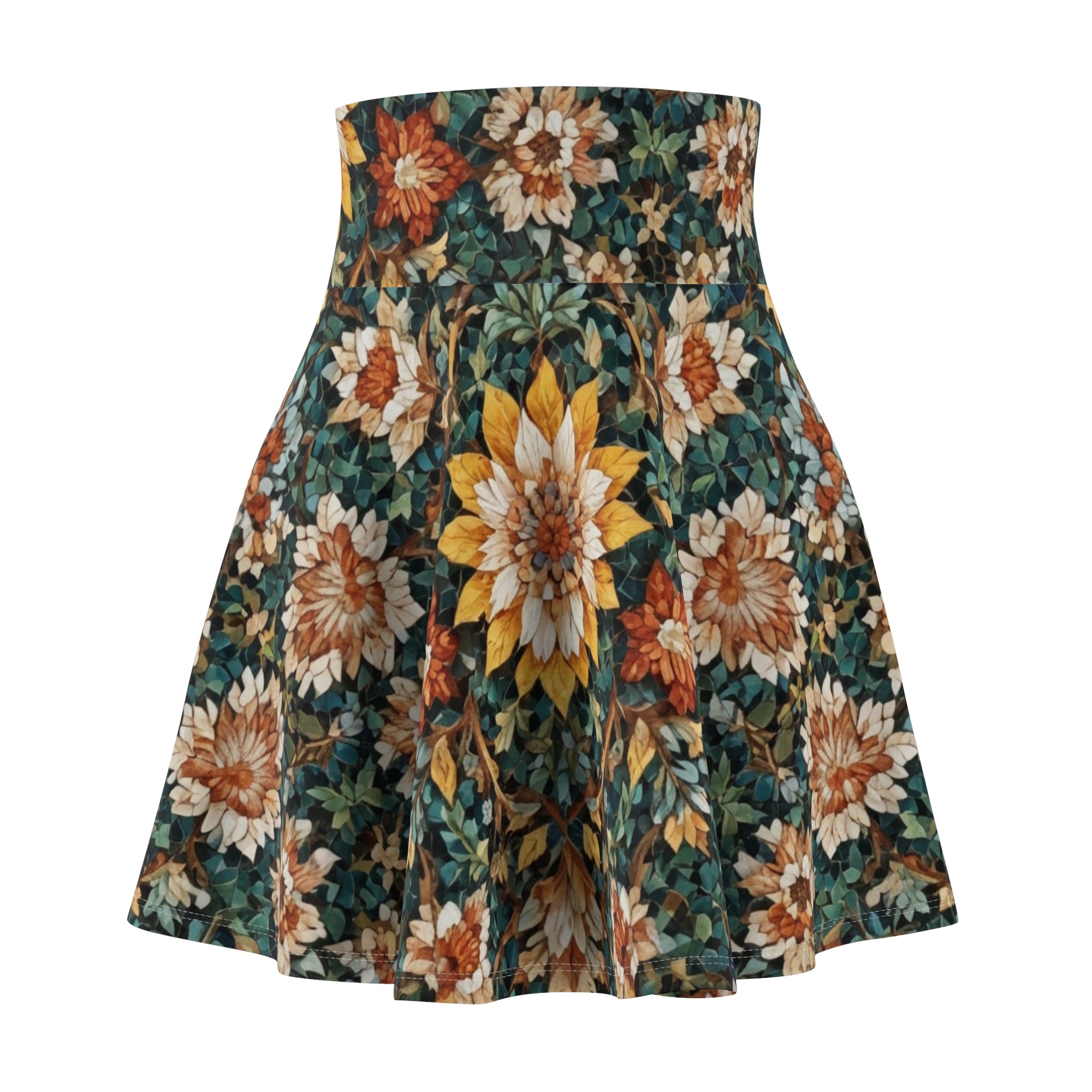 Floral Sunburst Skater Skirt — Vintage Botanical Print