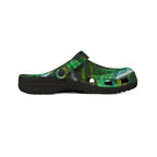 Green Tropical Leaf EVA Foam Clogs — Lightweight Garden & Beach Slip-On Shoes