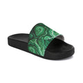 Slide Sandals — Green Malachite Pattern Slides