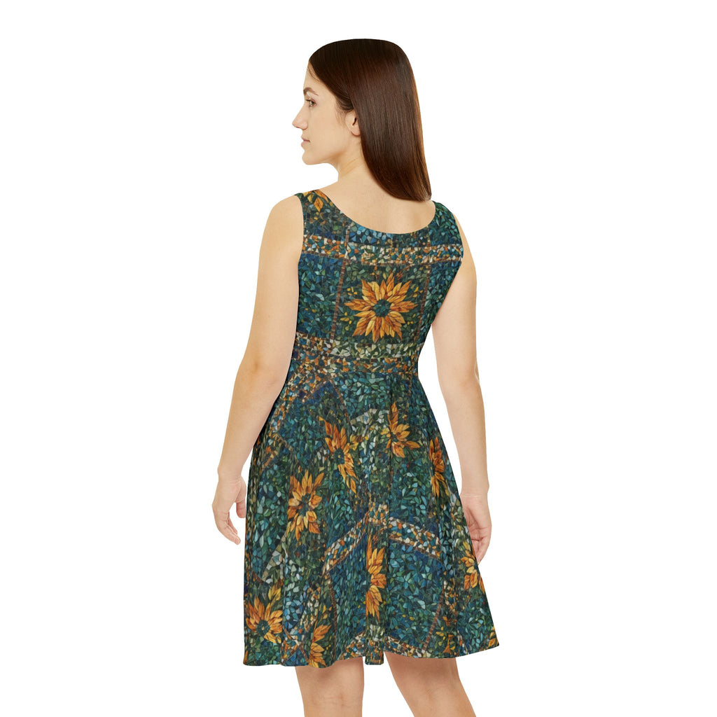Skater Dress — Sunflower Mosaic All-Over Print