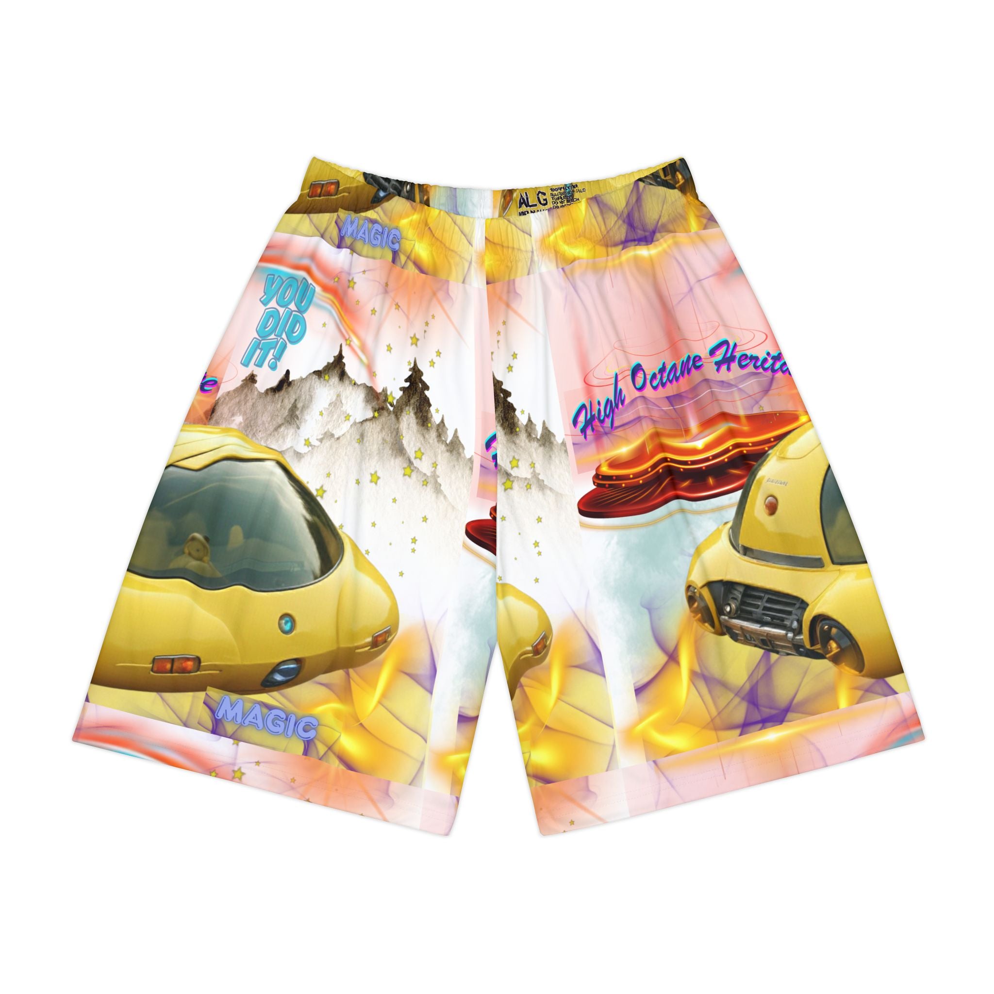 Sleepy Traveler" — Alien Spaceship AOP Shorts