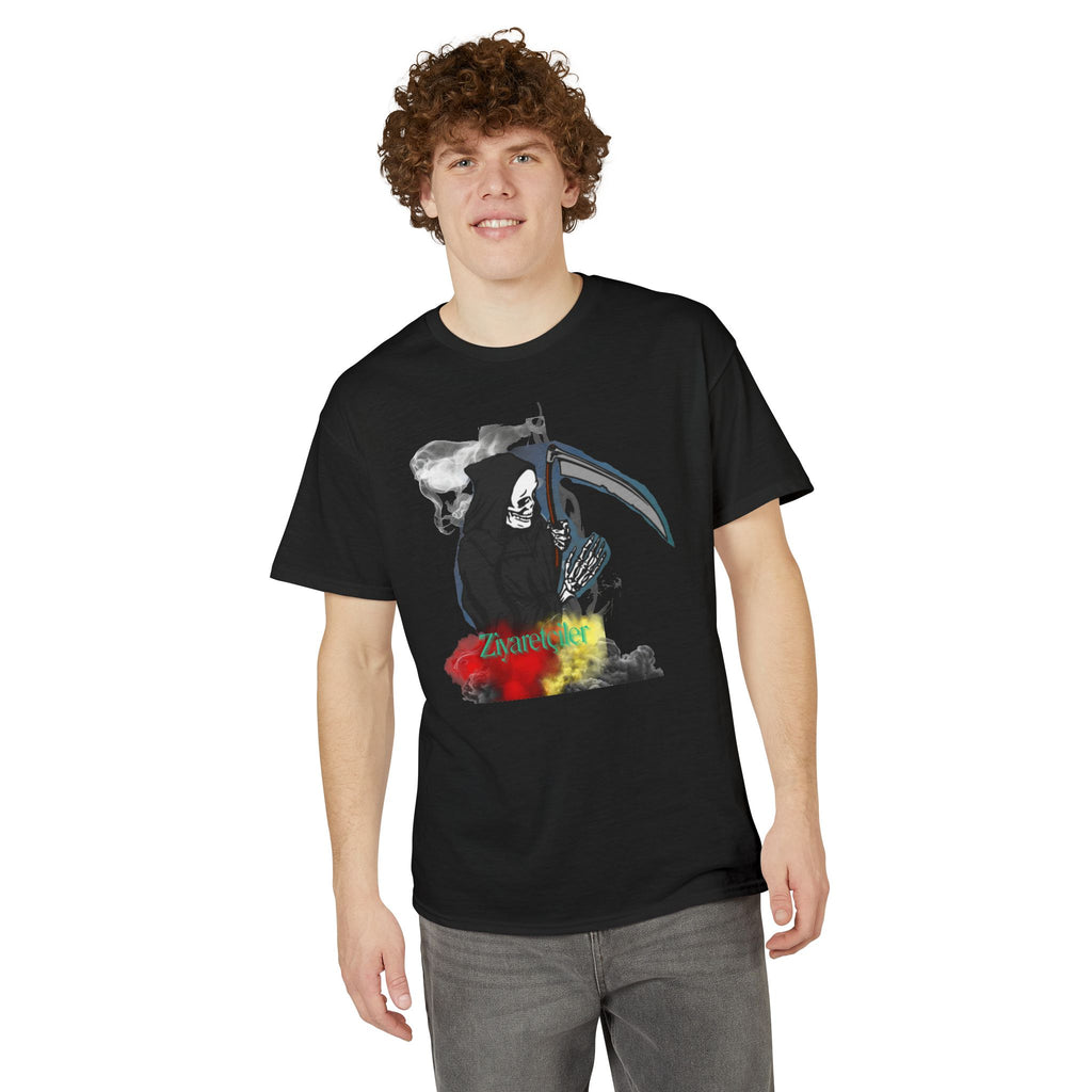 Grim Reaper Scythe Graphic Tee — Color Smoke "Zmartev" Design