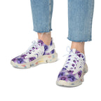 Purple Cheshire Cat Mesh Sneakers — Women's Novelty Athletic Shoes