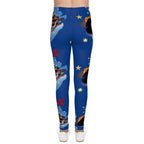 Christmas Nativity Youth Leggings – 'Now' Blue Nativity Print AOP