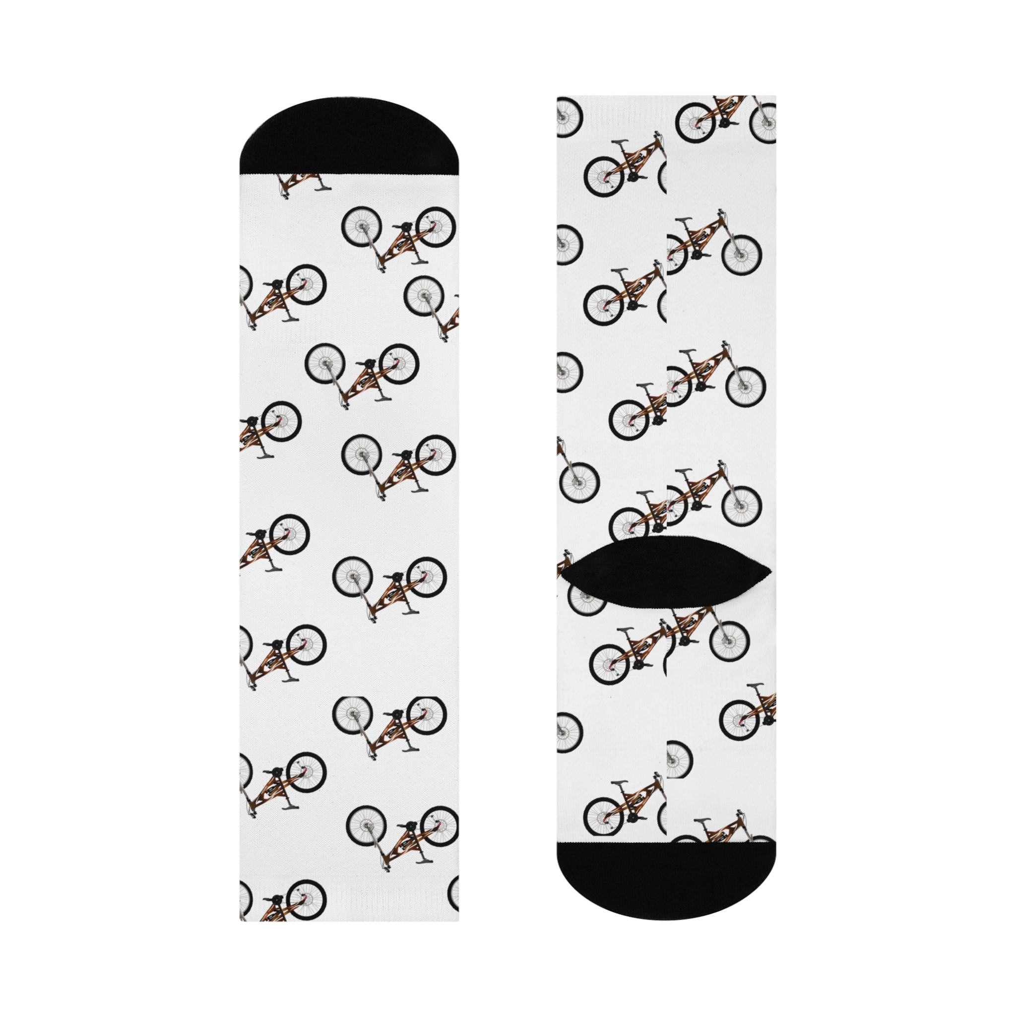 Bicycle Pattern Cushioned Crew Socks — Cozy Cycling Gift