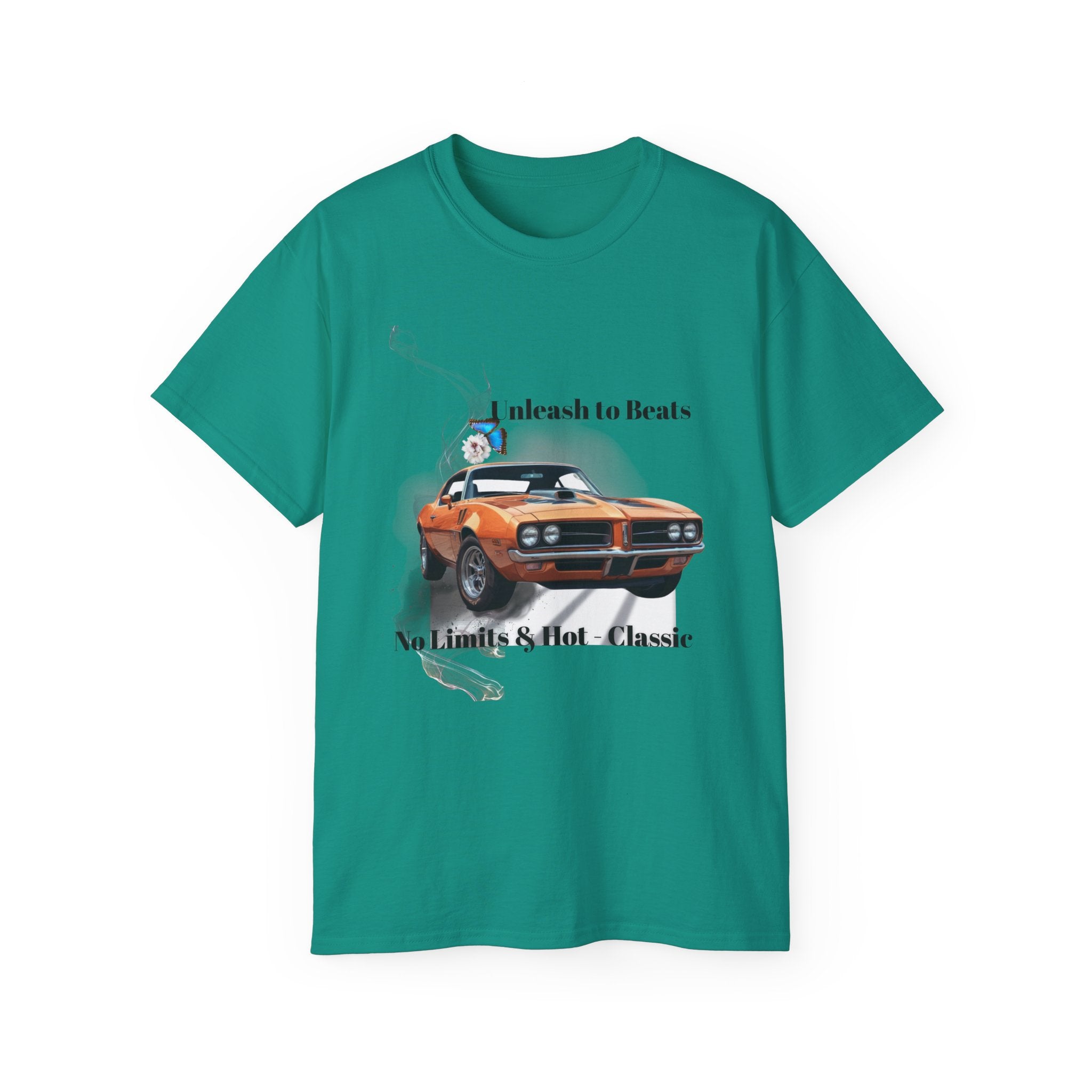 Classic Muscle Car T-Shirt — "No Limits & Hot-Classic" Graphic Tee