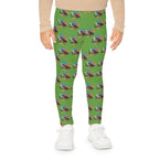 Kids Leggings — Green All-Over Print Cartoon Globe Pattern