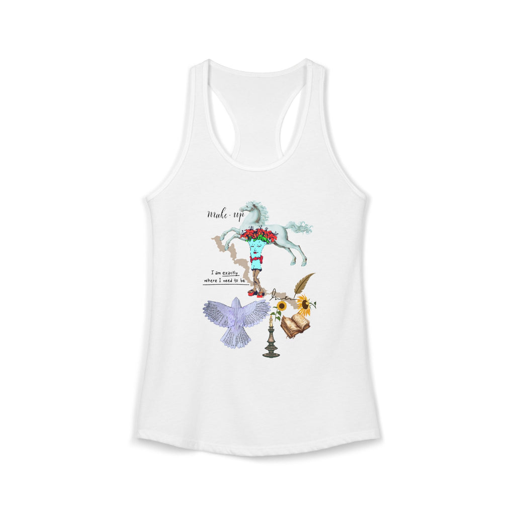 Destiny in Time Racerback Tank — Women's Text Graphic Tank Top