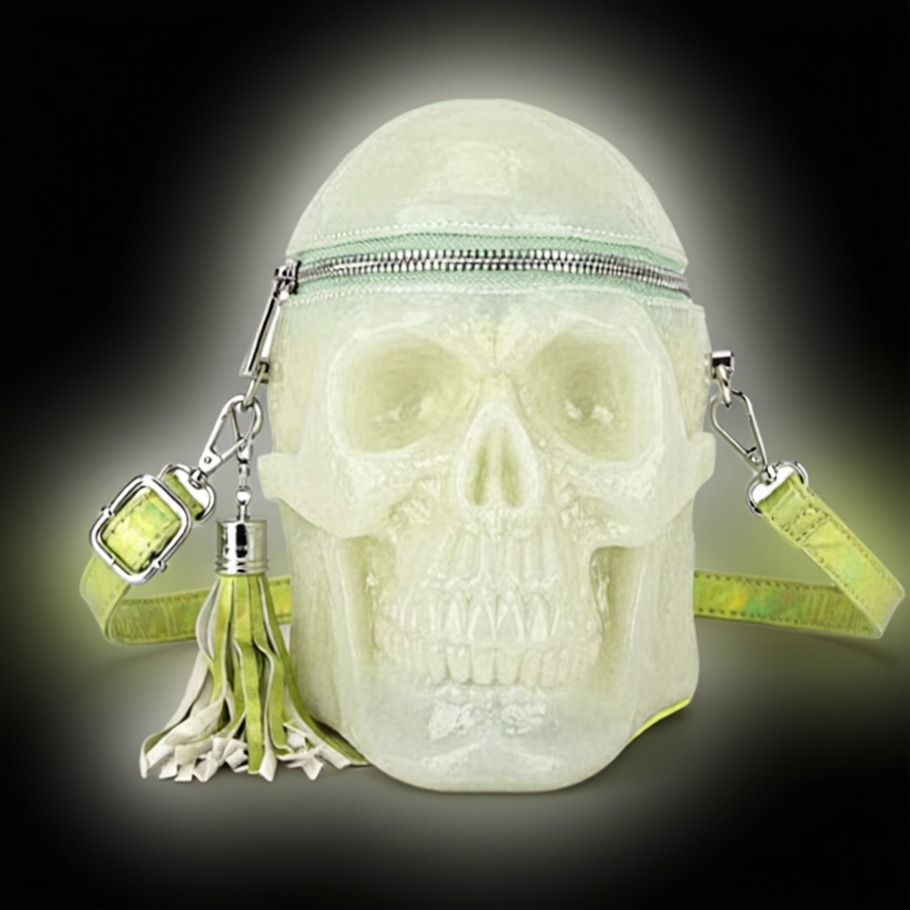 3D Bags Skull Gel Cross Body Handle Bag Glow-in-the-dark Mini Shoulder Handbag