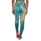 Teal Marble High-Waisted Yoga Leggings