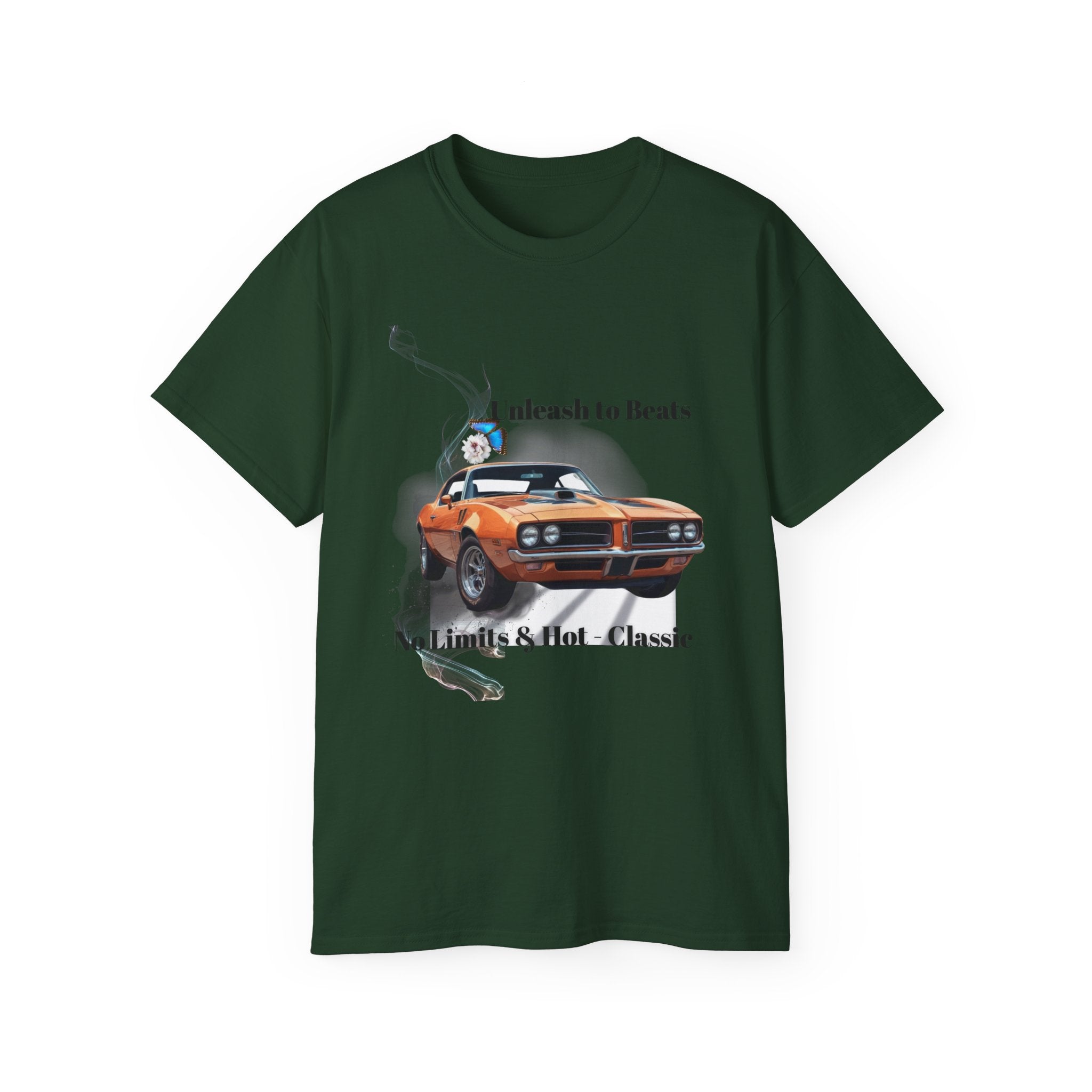 Classic Muscle Car T-Shirt — "No Limits & Hot-Classic" Graphic Tee