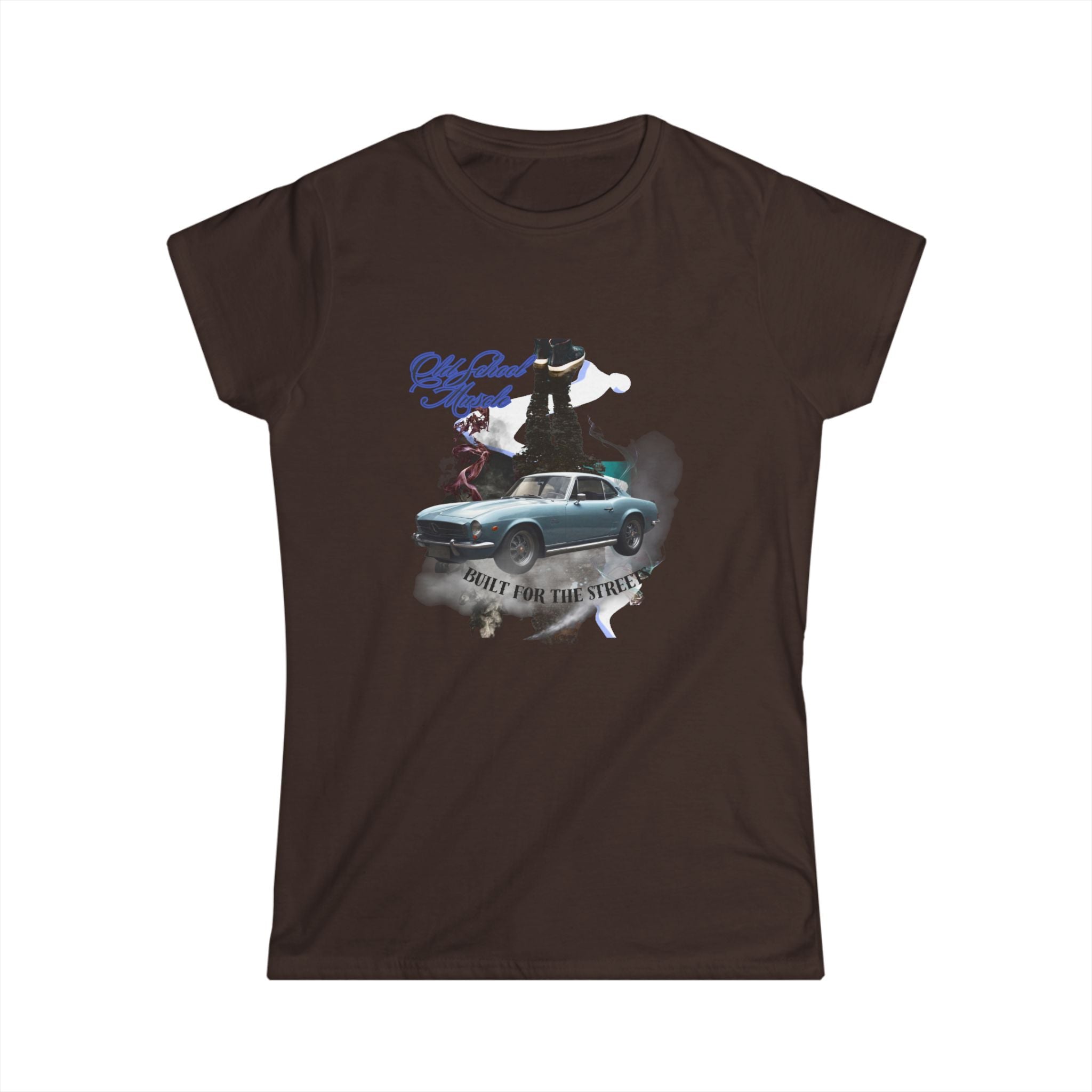 Classic Muscle Car Graphic Tee — “Drive Free, Live Loud” Women’s T-Shirt