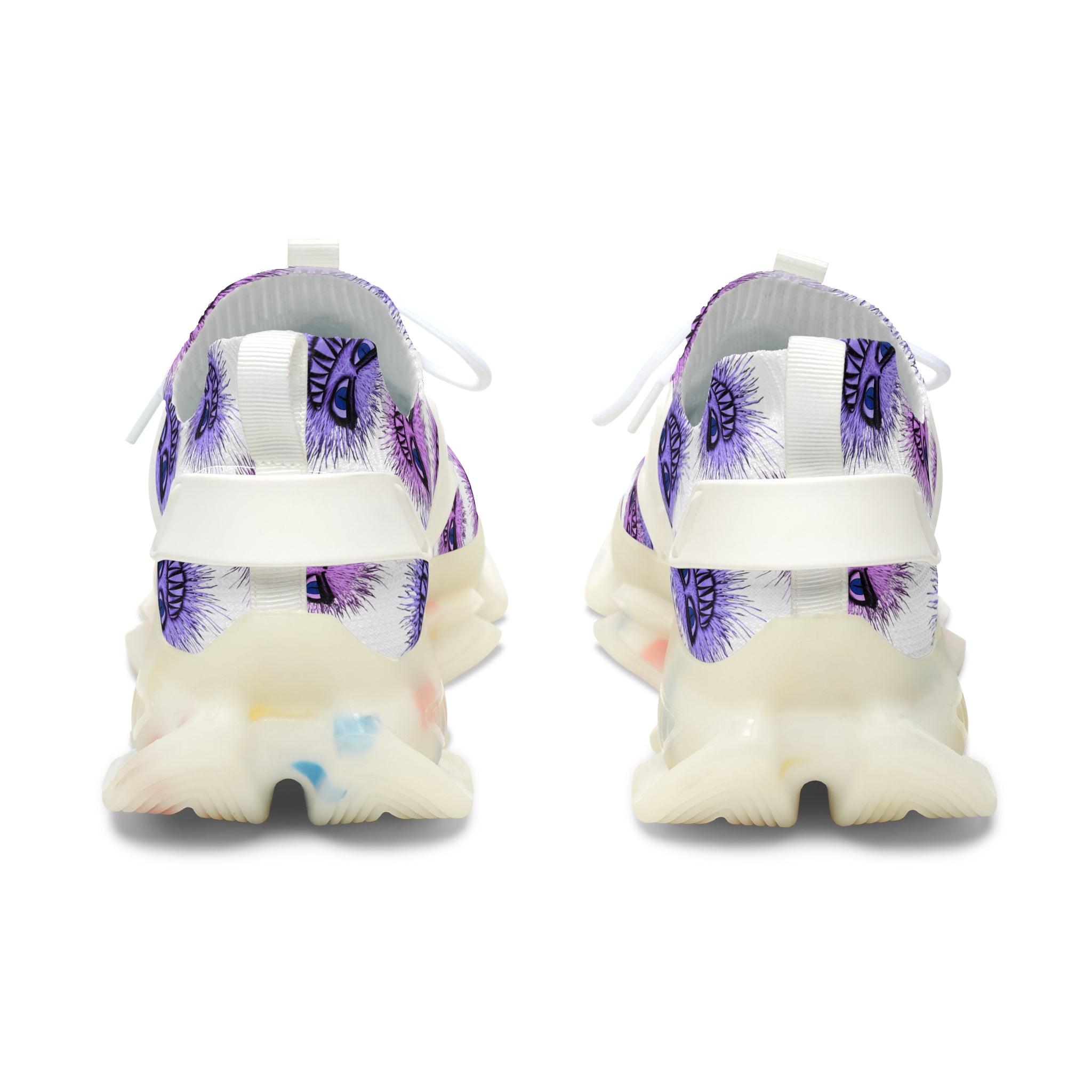 Purple Cheshire Cat Mesh Sneakers — Women's Novelty Athletic Shoes