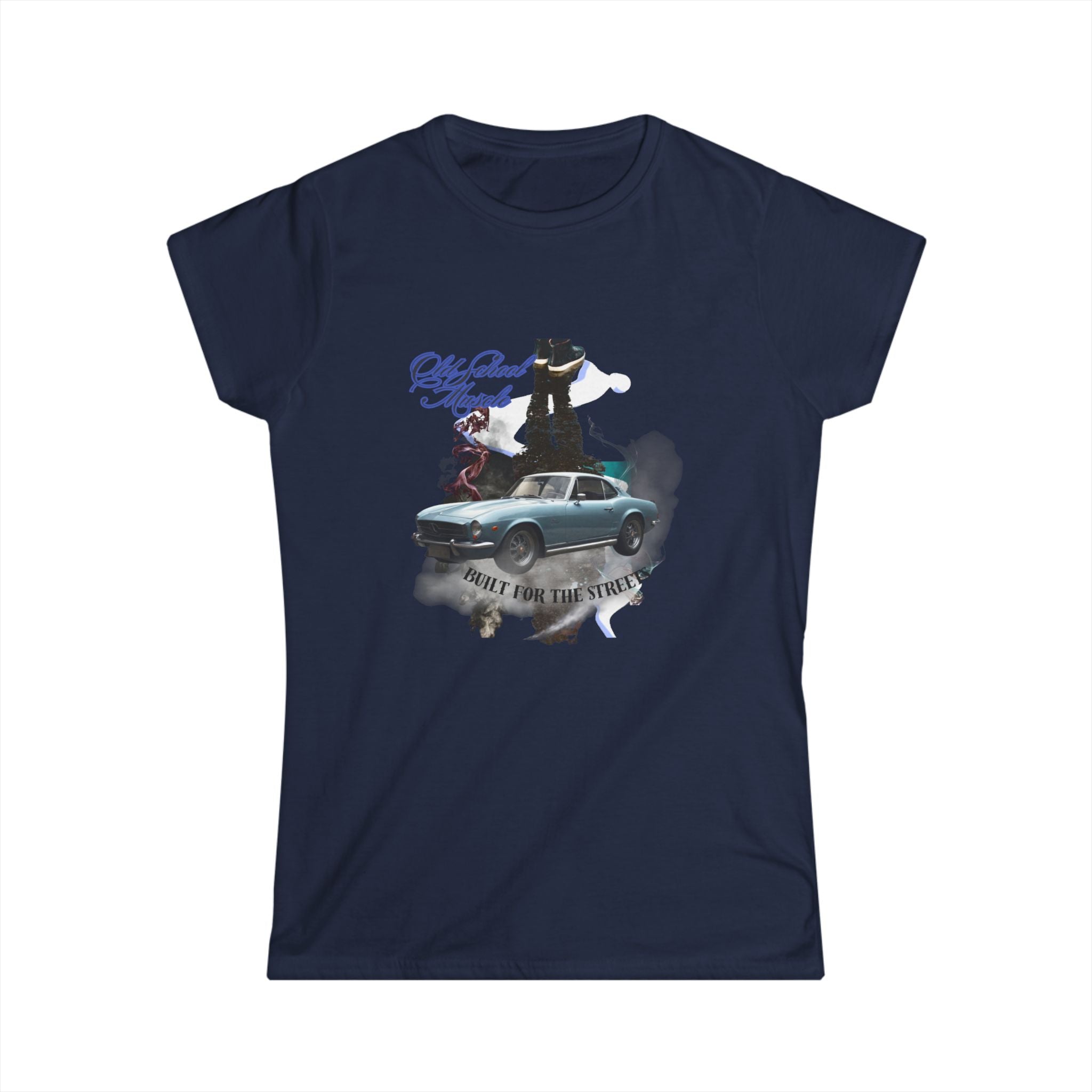 Classic Muscle Car Graphic Tee — “Drive Free, Live Loud” Women’s T-Shirt