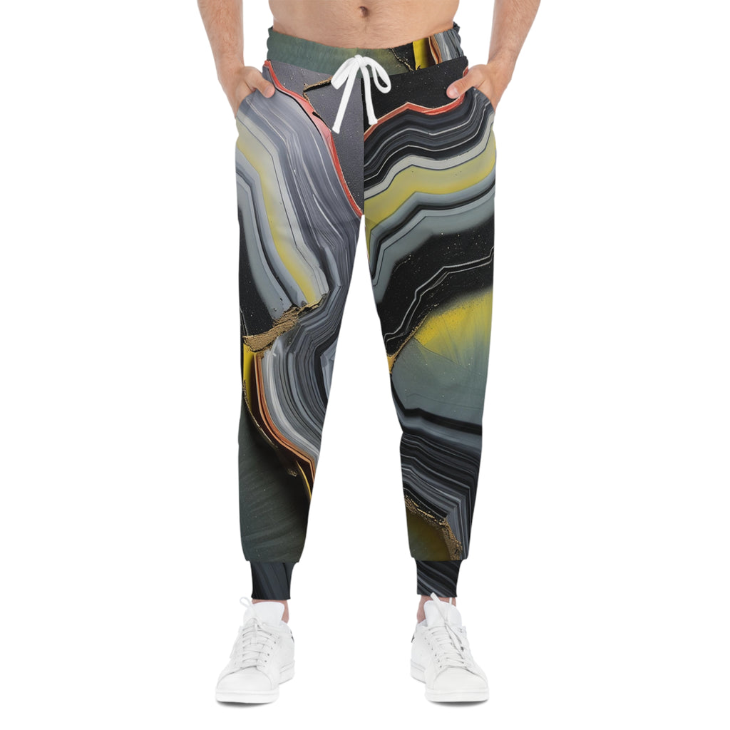Abstract Agate Athletic Joggers — Geode Print All-Over-Print Joggers