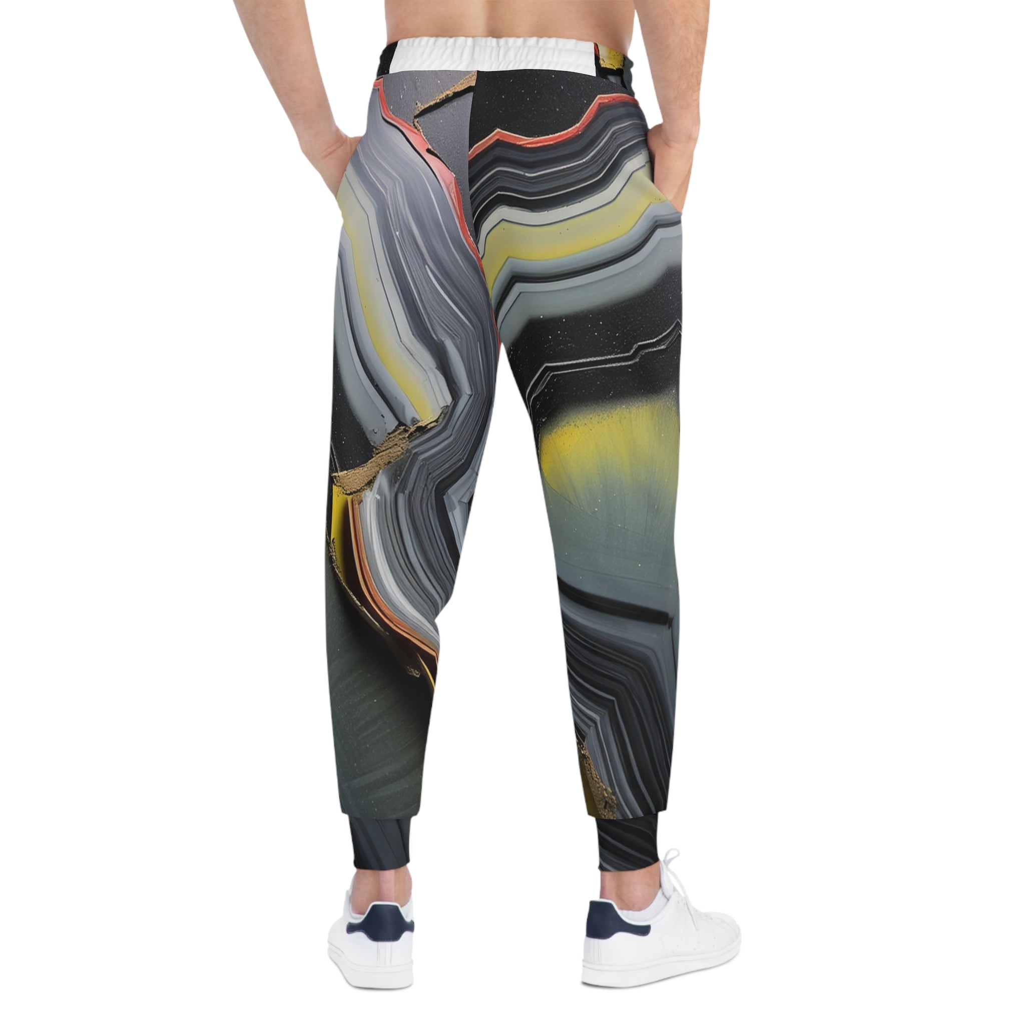 Abstract Agate Athletic Joggers — Geode Print All-Over-Print Joggers