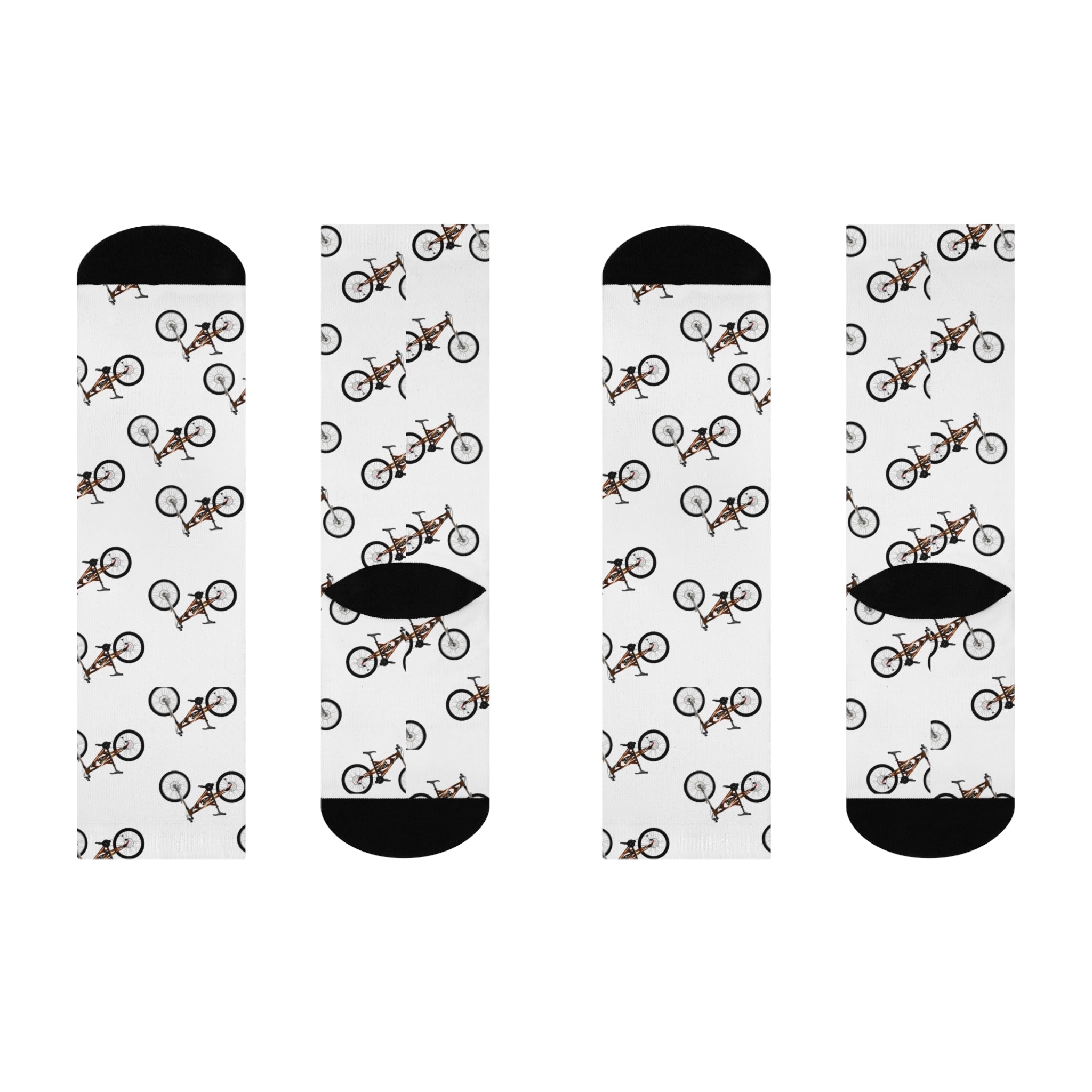 Bicycle Pattern Cushioned Crew Socks — Cozy Cycling Gift
