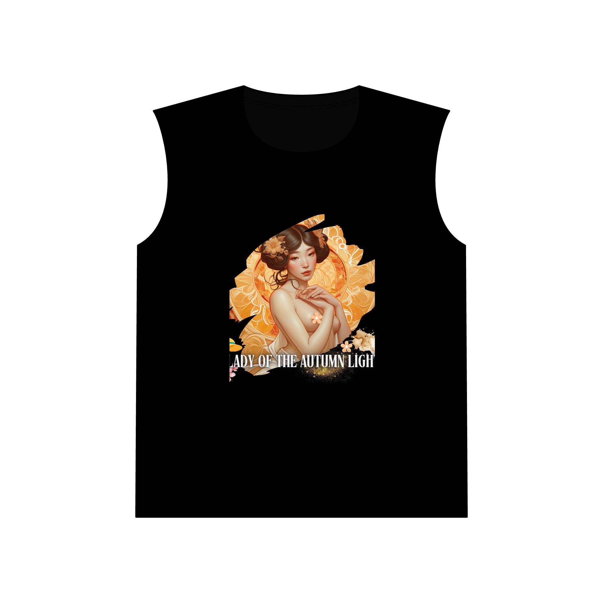 Autumn Light Muscle Tank — Vintage Lady Fall Graphic Tank Top