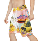 Sleepy Traveler" — Alien Spaceship AOP Shorts