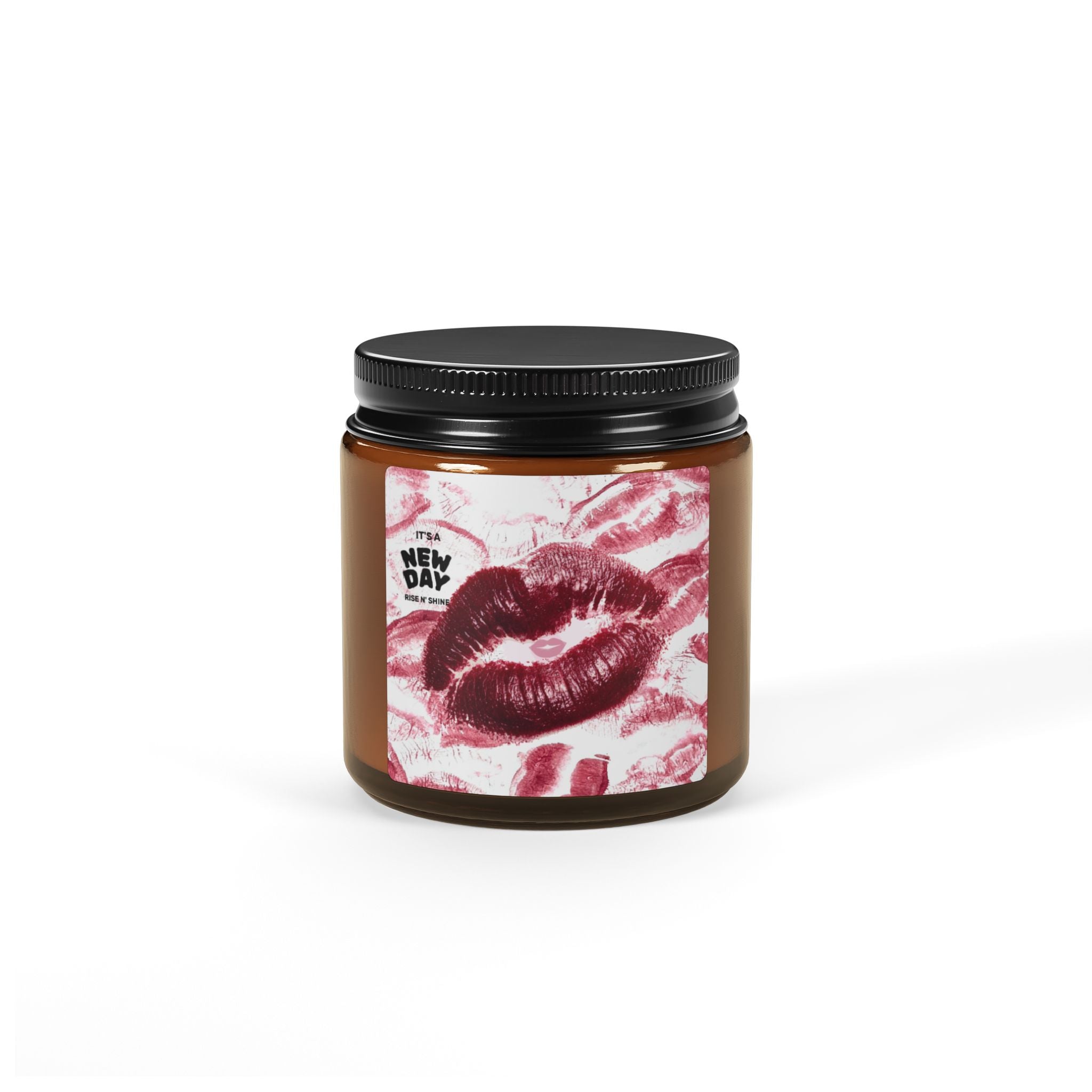 Amber Jar Soy Candle — Rose Kiss Scented Candle (Multi-Size)