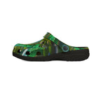 Green Tropical Leaf EVA Foam Clogs — Lightweight Garden & Beach Slip-On Shoes