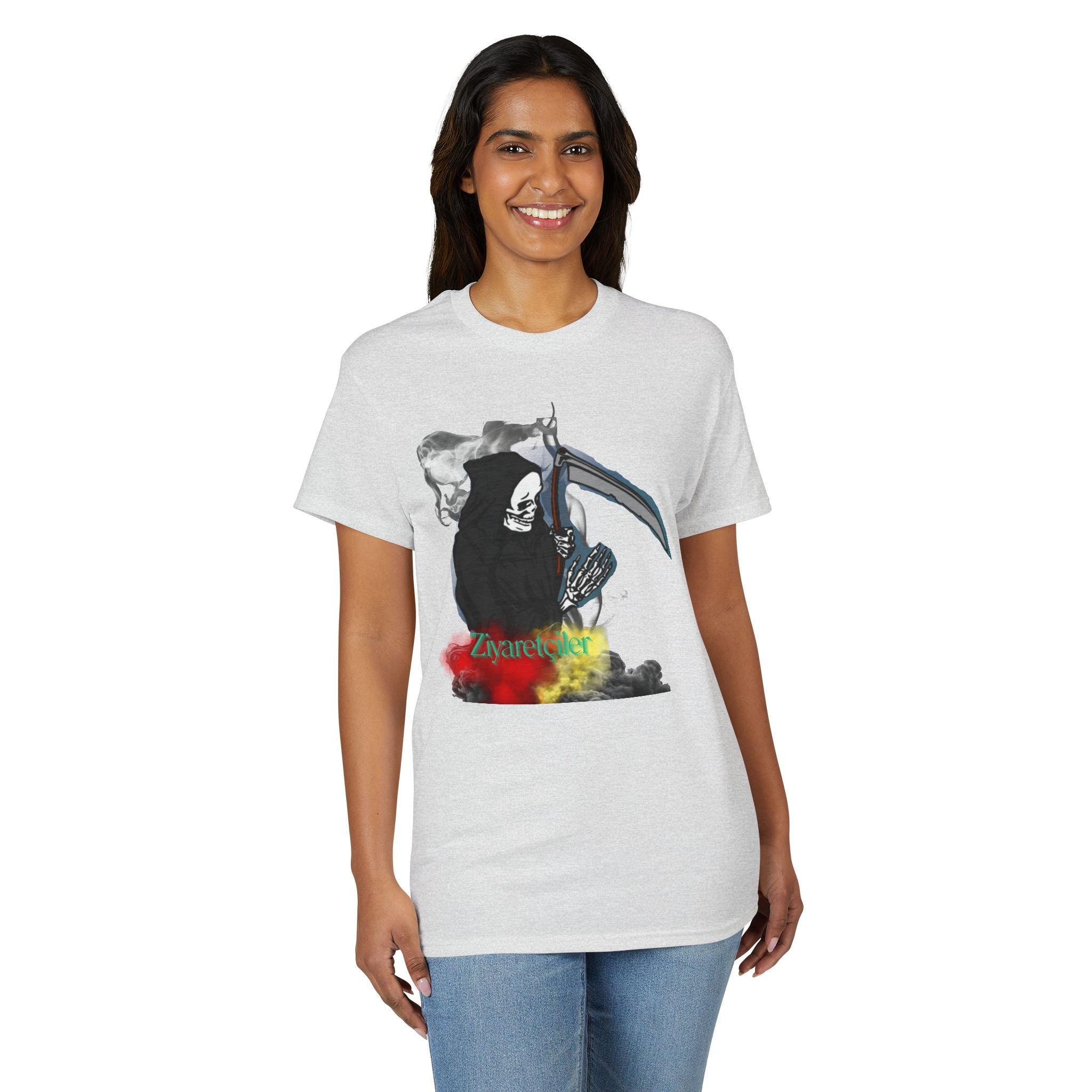 Grim Reaper Scythe Graphic Tee — Color Smoke "Zmartev" Design