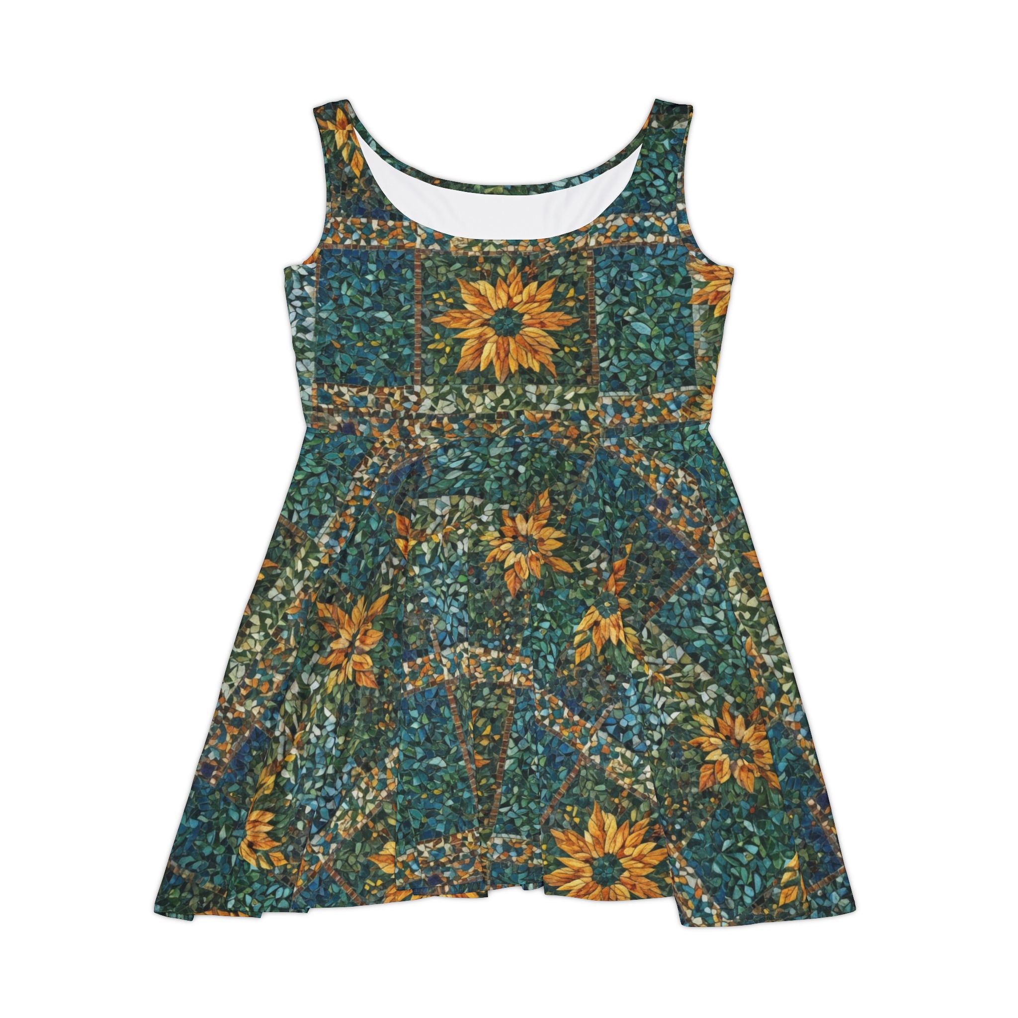 Skater Dress — Sunflower Mosaic All-Over Print