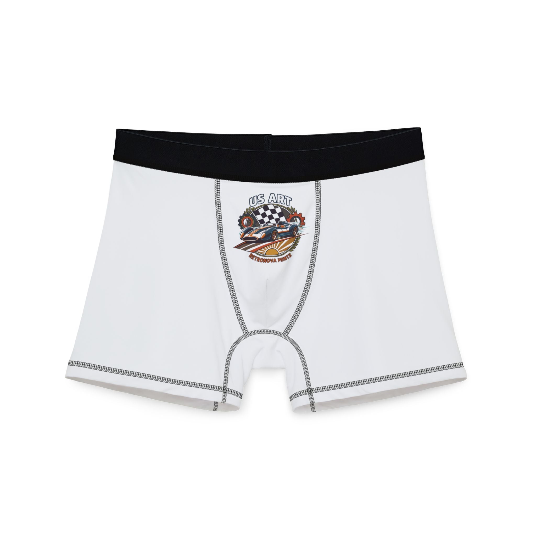 Racing Skull & Flags Boxer Briefs — Men's Graphic Boxer Shorts