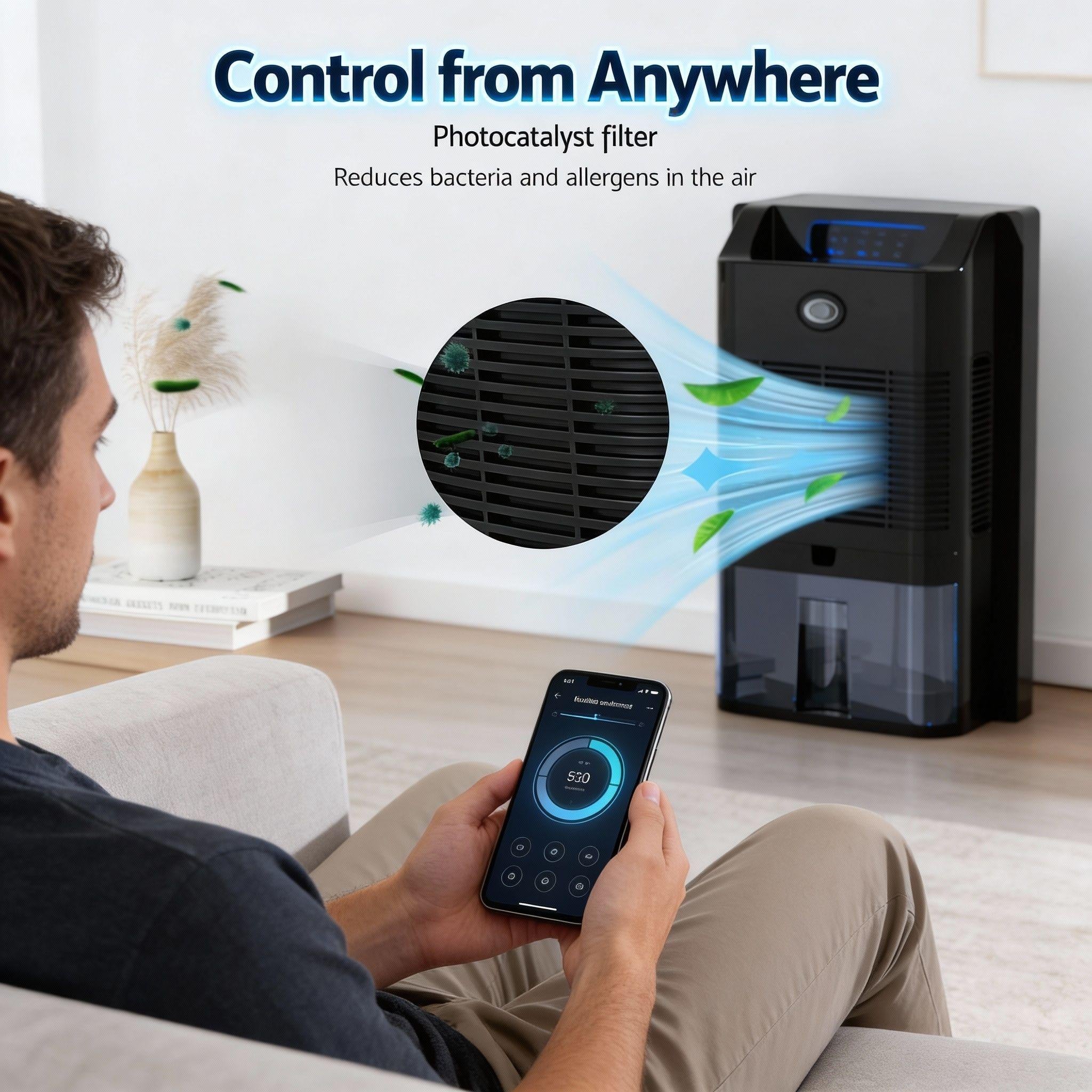 Devanti Dehumidifier 2L Air Purifier Black