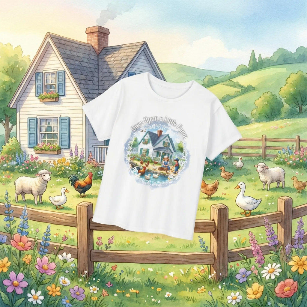 Masalsı Çiftlik Hikâyesi – Çocuklar İçin Once Upon a Little Farm Beyaz Tişört