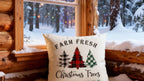 Farm Fresh Christmas Trees Throw Pillow Cover