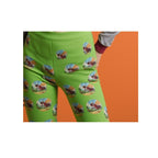 Kids Leggings — Green All-Over Print Cartoon Globe Pattern