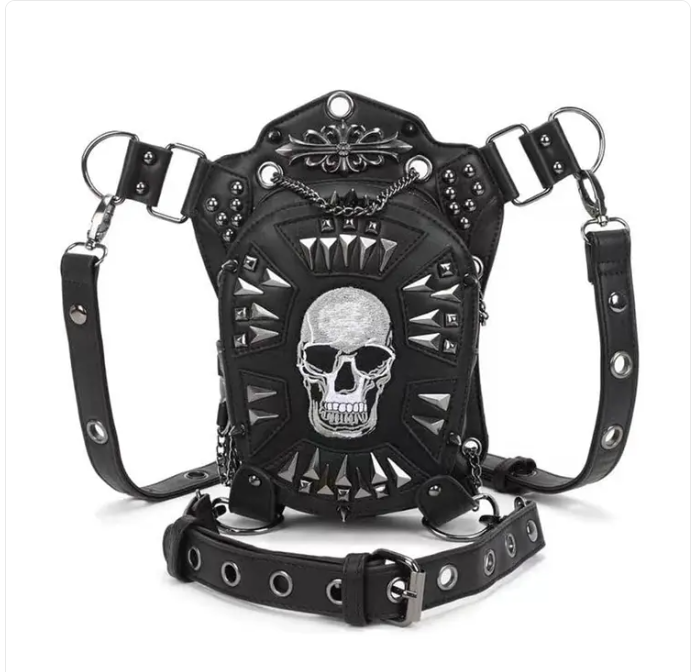 3D Bags Multi-functional Studded Hip Hop Chest Skull Sling Bag Cross Body Shoulder Bag For Men Women Punk